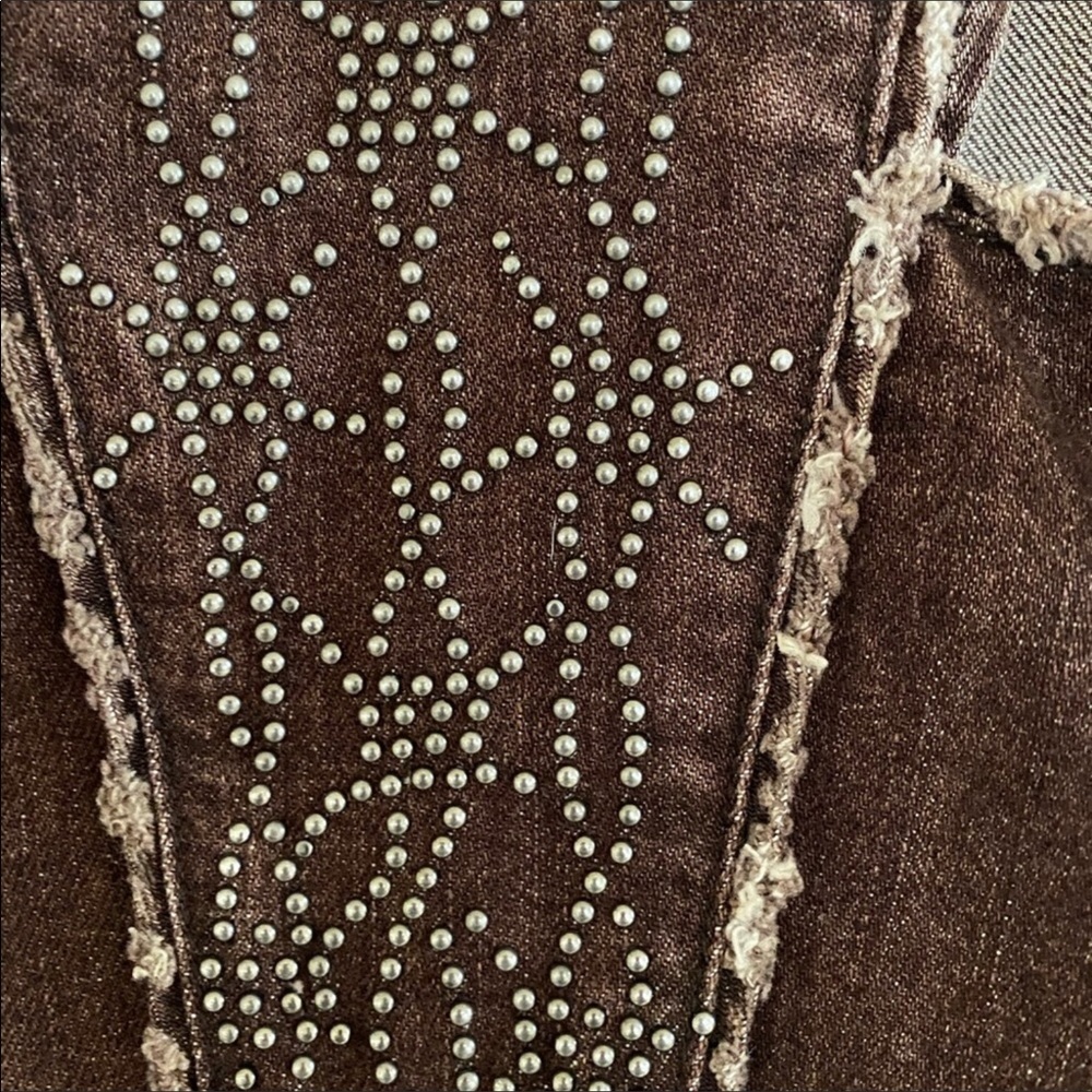 Thomas Wylie Brown Studded Skull Button Vest XS - Picture 5 of 8